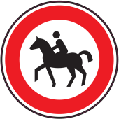 Panneau Interdiction aux cavaliers et chevaux