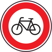 Panneau Interdiction aux vélos
