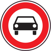 Panneau Interdiction aux voitures