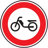 Panneau Interdiction aux motocyclettes légères