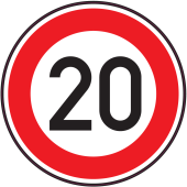 Panneau Interdiction Limite vitesse 20km/h