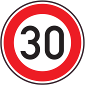 Panneau Interdiction Limite vitesse 30km/h