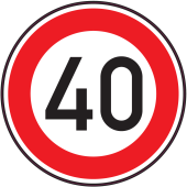 Panneau Interdiction Limite vitesse 40km/h
