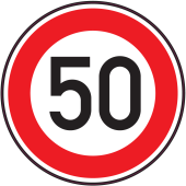 Panneau Interdiction Limite vitesse 50km/h
