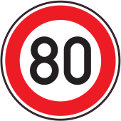 Panneau Interdiction Limite vitesse 80km/h