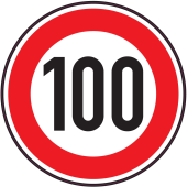 Panneau Interdiction Limite vitesse 100km/h