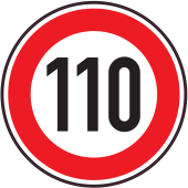 Panneau Interdiction Limite vitesse 110km/h