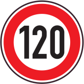 Panneau Interdiction Limite vitesse 120km/h