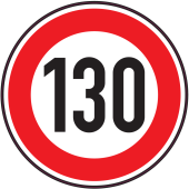 Panneau Interdiction Limite vitesse 130km/h