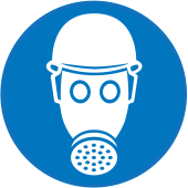 Panneau Obligation Porter casque de sécurité et masque anti-gaz