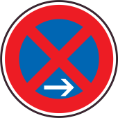 Panneau Interdiction de stationner ou de s'arrêter à droite