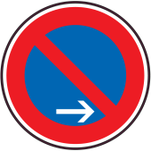 Panneau Interdiction de stationner à droite