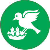 Panneau Vert Oiseaux