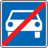 Panneau Indication Fin de zone pour automobiles