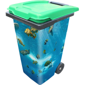 Sticker Poubelle Océan Poissons