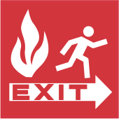 Panneau Indication Incendie sortie de secours Exit 2