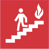 Panneau Indication Incendie sortie escaliers
