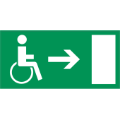 Panneau Indication Sortie pour handicapés gauche