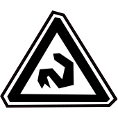 Panneau Bomb Danger Succession virages dangereux