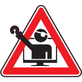 Panneau Danger Pirate informatique