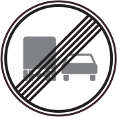 Panneau Indication Fin d'interdiction de dépasser pour les camions