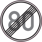 Panneau Indication Fin limitation vitesse 80km/h