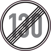 Panneau Indication Fin limitation vitesse 130km/h