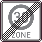 Panneau Indication Fin de zone 30