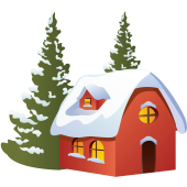 Déco Noel Chalet Avec Ses Sapins