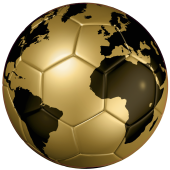 Autocollant Ballon Foot Coupe du Monde Doré