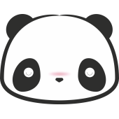 Autocollant Smiley Panda Rougi