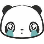 Autocollant Smiley Panda Pleurs