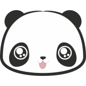 Autocollant Smiley Panda Heureux