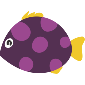 Autocollant Poisson Violet