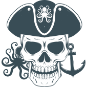 Autocollant Pirate Skull Pieuvre