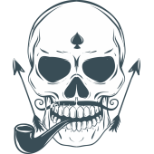 Autocollant Pirate Skull Pipe