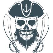 Autocollant Pirate Skull Sabre