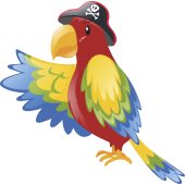 Autocollant Pirate Perroquet