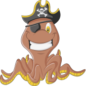Autocollant Pirate Pieuvre