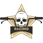 Autocollant Racing Skull