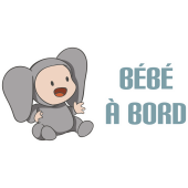Autocollant Bébé à Bord Bébé éléphant