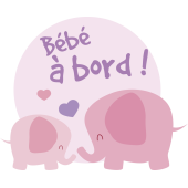 Autocollant Bébé à Bord éléphant