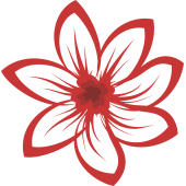 Autocollant Fleur Rouge