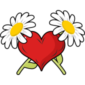 Autocollant Fleur 2 Marguerites Cur