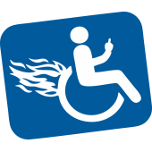 Autocollant Handicapé Flammes
