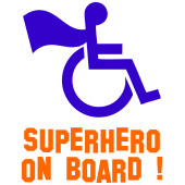 Autocollant Handicapé Superhero