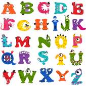Autocollant Alphabet Monstre Kit Enfant