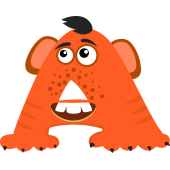 Autocollant Alphabet Enfant Monstre A