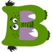 Autocollant Alphabet Enfant Monstre B