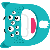 Autocollant Alphabet Enfant Monstre D